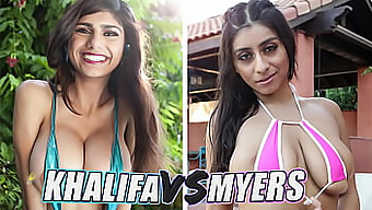 Mia Khalifa Og Violet Myers Konkurrerer I En Sensuell Showdown