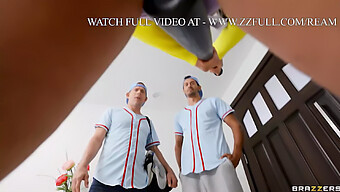 Brunette Girlfriend Gets Double Penetrated By Baseball Buddies In Brazzers Video