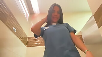 Teen Nurse Pleasures Herself And Experiences Orgasm In The Hospital Restroom