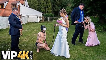 Lovely Bride And Groom In Hot Village Love Scene